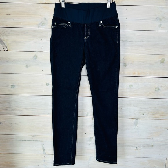 Gap 1969 Maternity Resolution Slim Straight Dark Blue Jeans - Picture 1 of 7